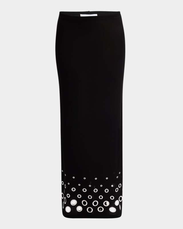 Grommet Maxi Skirt